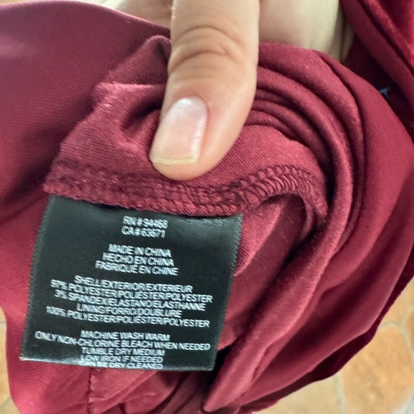 BCBG Paris Velvet Jumpsuit | Burgundy Cowl Neck Holiday Party Evening Outfit M - Picture 7 of 7